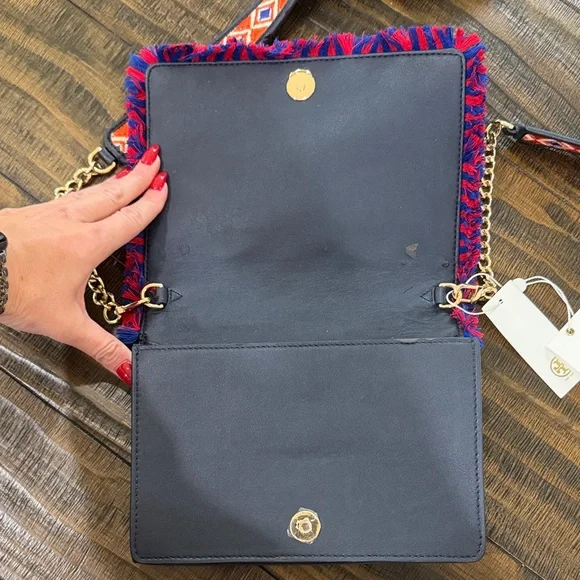 RARE Tory Burch Colorful Floral Embroidered Crossbody Bag - Picture 3 of 16